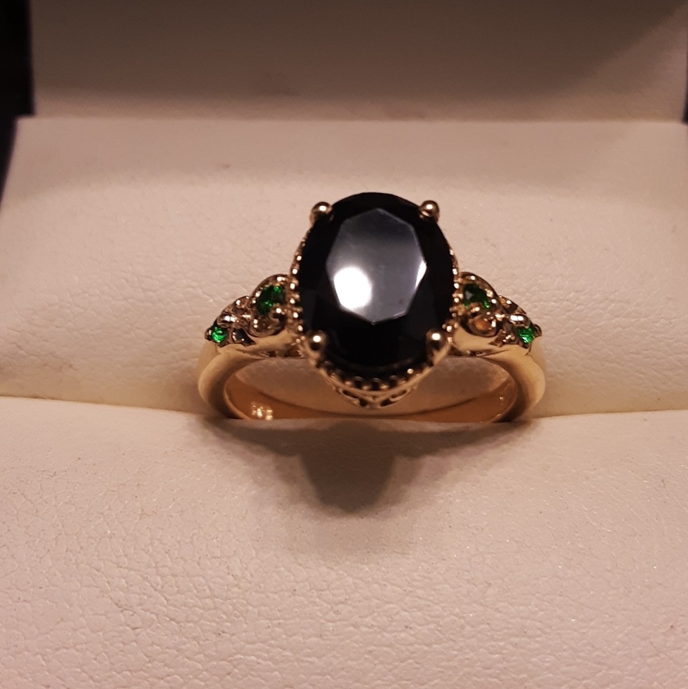 4ctw Genuine Black Spinel/Russian Diopside 14k/925